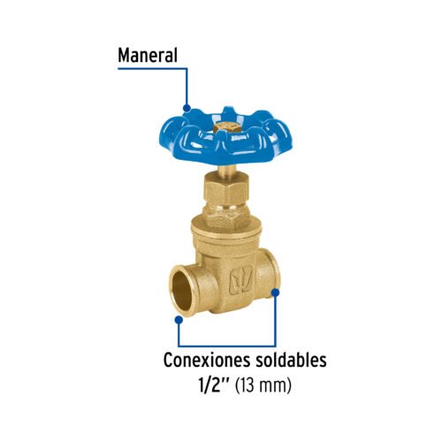 49023 - Válvula de compuerta de latón soldable de 1/2", Foset