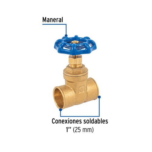 49025 - Válvula de compuerta de latón soldable de 1", Foset