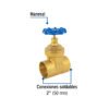 49028 - Válvula de compuerta de latón soldable de 2", Foset