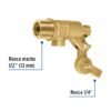 49033 - Válvula de flotador de latón 1/2", reforzada, Foset