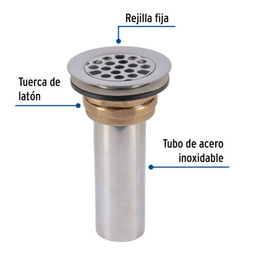 49044 - Contrarejilla 2-1/2" inox, tipo bar, Foset