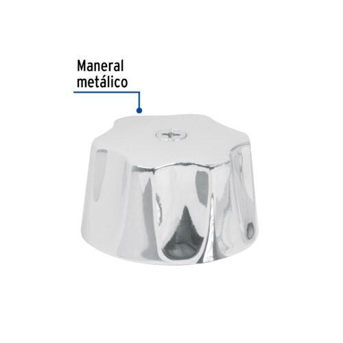 49051 - Maneral hexagonal metálico para lavabo y fregadero, Basic