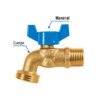 49053 - Llave de esfera de latón 1/2" con rosca para manguera, Foset