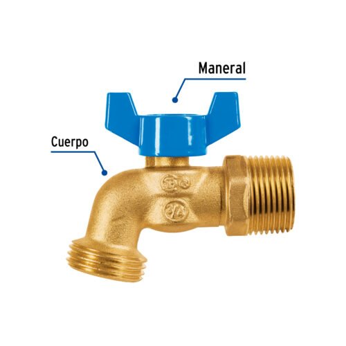 49054 - Llave de esfera de latón 3/4" con rosca para manguera, Foset