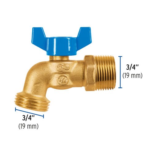 49054 - Llave de esfera de latón 3/4" con rosca para manguera, Foset