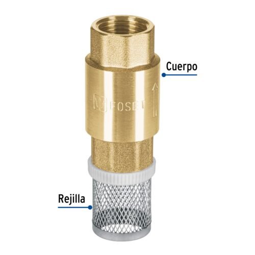 49061 - Pichancha tipo check de latón inoxidable 1/2", Foset