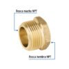 49063 - Reducción bushing de latón, 1" x 1/2", Foset