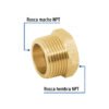 49064 - Reducción bushing de latón, 1" x 3/4", Foset