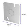 49072 - Tapa de 3" x 3" para caja cuadrada reforzada, Volteck