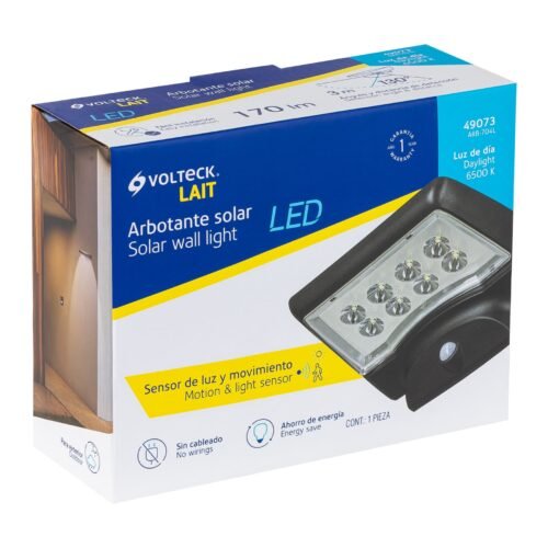 49073 - Arbotante solar LED 4 W con sensor de movimiento, Volteck