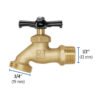 49074 - Llave p/manguera, de latón 100g, 1/2", granel, BASIC