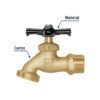 49075 - Llave p/manguera, de latón, 100g, 1/2", blíster, BASIC