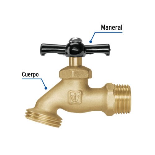49075 - Llave p/manguera, de latón, 100g, 1/2", blíster, BASIC