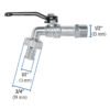 49079 - Llave de esfera, de zinc, 110 gr, entrada 1/2", Foset Basic
