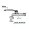 49079 - Llave de esfera, de zinc, 110 gr, entrada 1/2", Foset Basic