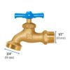49082 - Llave p/manguera, de latón, 140g, 1/2", granel, FOSET