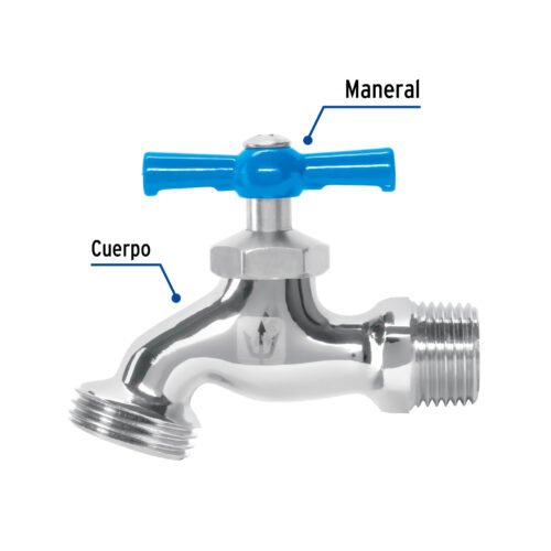 49084 - Llave p/manguera, de latón cromado, 130g, 1/2",granel, FOSET