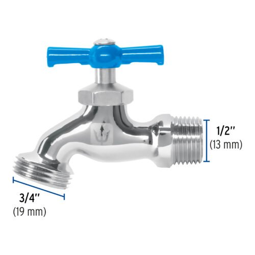 49084 - Llave p/manguera, de latón cromado, 130g, 1/2",granel, FOSET