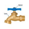 49089 - Llave para manguera, latón, 120g, 1/2", blíster, FOSET