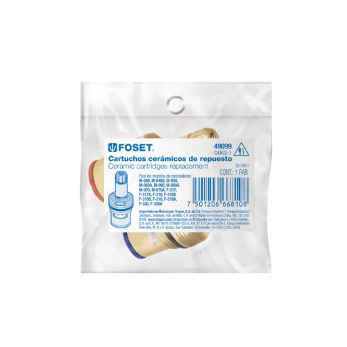 49099 - Bolsa con 2 cartuchos cerámicos para mezcladoras, Foset