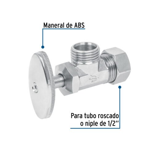 49104 - Llave angular de 1/2", de compresión, barrilito, blíster