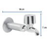 49105 - Llave 1/2" para fregadero con niple y chapeton, cromo, BASIC