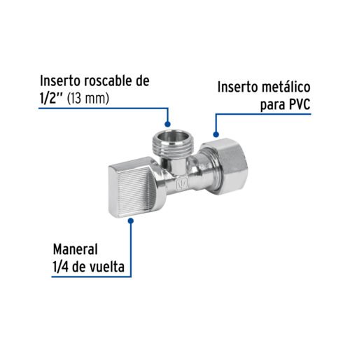 49108 - Llave angular de 1/2" para CPVC, barrilito, FOSET