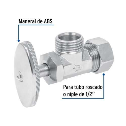 49109 - Llave angular de 1/2", de compresión, barrilito, FOSET