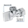 49111 - Llave angular de 1/2", 1/4 de vuelta, barrilito, FOSET