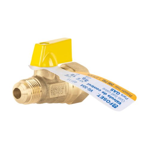 49115 - Válvula de control de latón para gas, 3/8" x 1/2", Foset