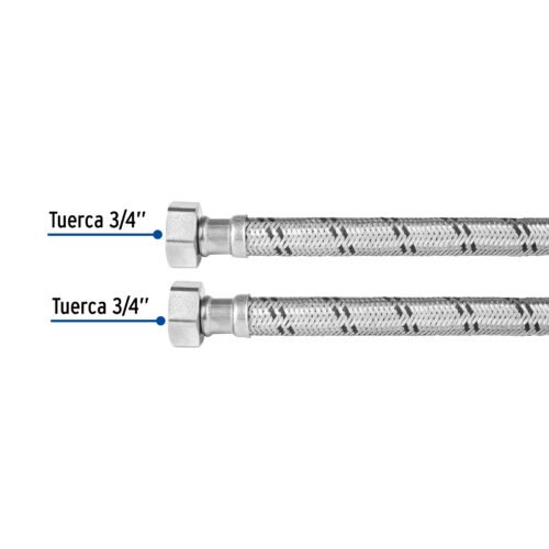 49130 - Manguera para boiler, acero inox, 3/4"x3/4", 60 cm, Foset