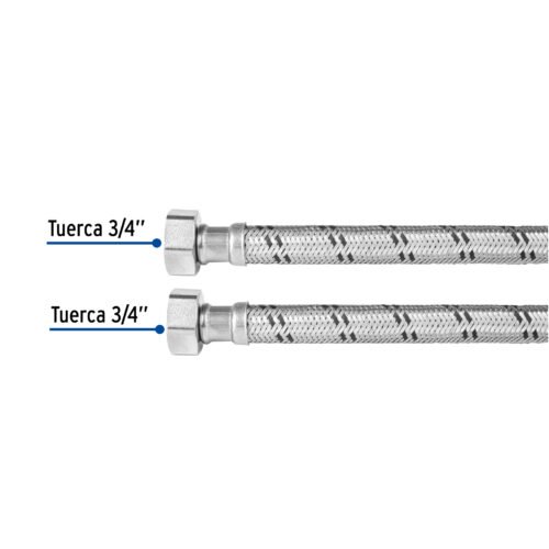 49133 - Manguera para boiler, acero inox, 3/4"x3/4", 80 cm, Foset