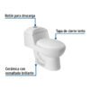 49135 - Sanitario one piece alargado de porcelana, blanco, FOSET