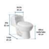 49135 - Sanitario one piece alargado de porcelana, blanco, FOSET