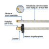 49136 - Manguera pigtail, acero inox, 7/16" x 7/8", 55 cm, FOSET