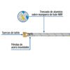 49140 - Manguera para gas, aluminio, 3/8" flare, 200 cm, FOSET