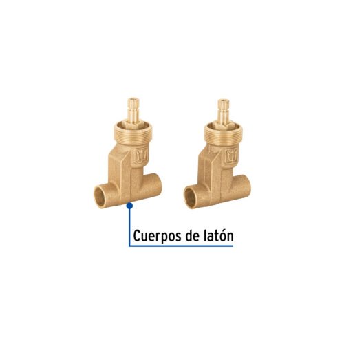 49145 - Juego llaves empotrar soldables, compresión, s/maneral,Foset