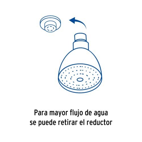 49148 - Regadera cónica 2-1/2" cromo-oro sin brazo, Foset Aqua