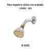 49148 - Regadera cónica 2-1/2" cromo-oro sin brazo, Foset Aqua