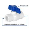 49150 - Válvula esfera de PVC 1/2" roscable, Foset