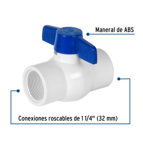49153 - Válvula esfera de PVC 1-1/4" roscable, Foset