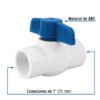 49158 - Válvula de esfera de PVC 1" para cementar, Foset