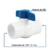 49159 - Válvula de esfera de PVC 1 1/4" para cementar, Foset