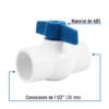 49160 - Válvula de esfera de PVC 1 1/2" para cementar, Foset