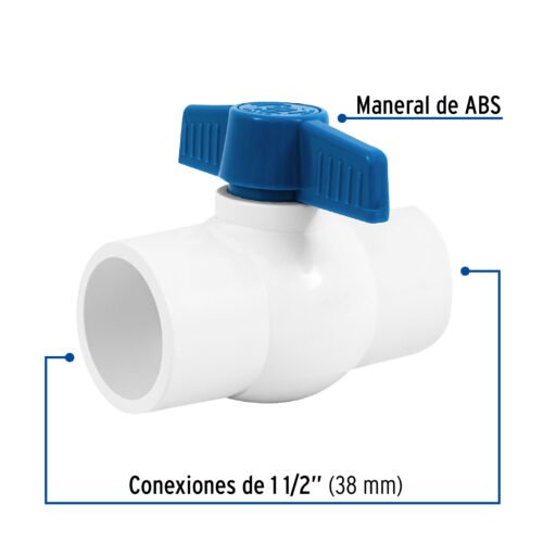 49160 - Válvula de esfera de PVC 1 1/2" para cementar, Foset