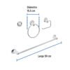 49164 - Juego de 4 accesorios para baño metálicos, Foset Aqua
