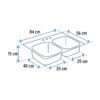 49174 - Tarja de empotrar 84 x 56 cm doble tina, FOSET