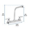 49180 - Mezcladora 8" fregadero cromo, cuello cobra, cono, BASIC