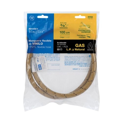 49184 - Manguera para gas, vinilo, 3/8" flare, 100 cm, FOSET