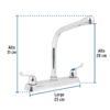 49191 - Mezcladora 8" fregadero cromo, cuello cobra, palanca, BASIC